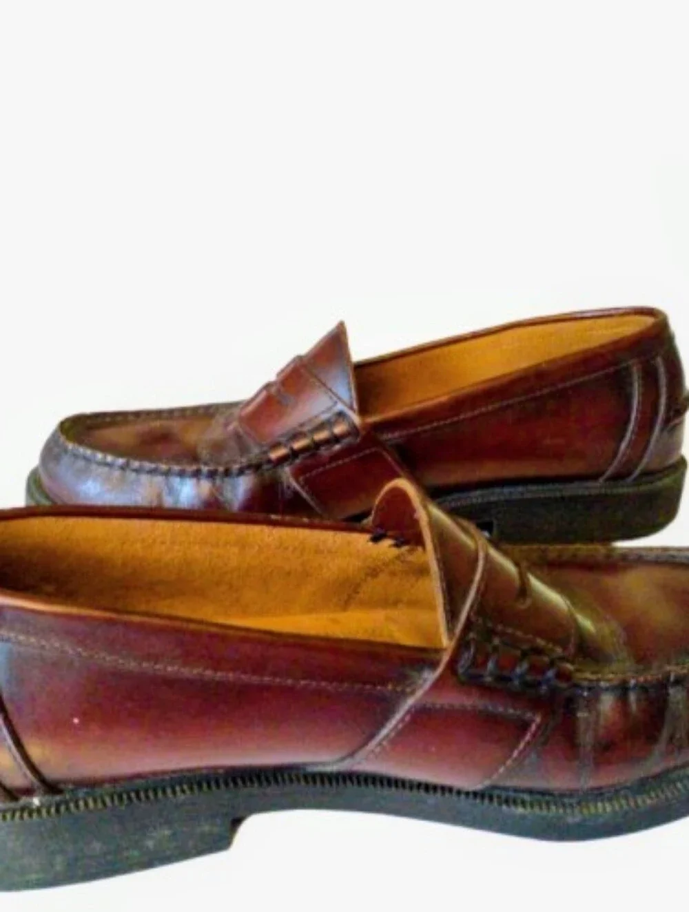 Nunn Bush Mens 9.5 M Brown Leather Penny Loafers Moc Toe Preppy Dress Shoes